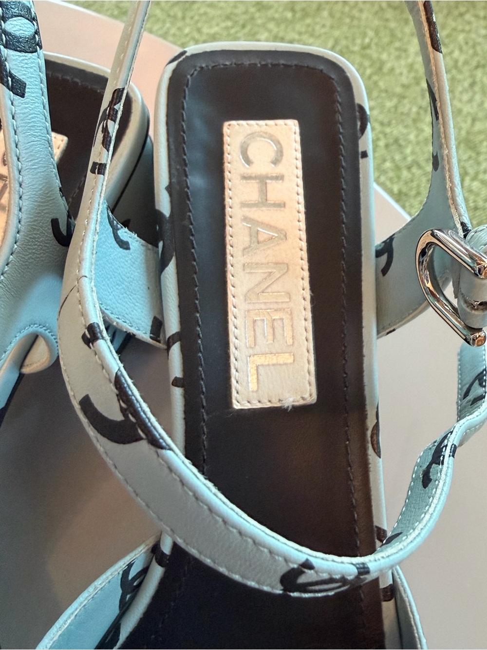 Chanel Rare light blue coco beach sandals sz8 - Picture 4 of 14